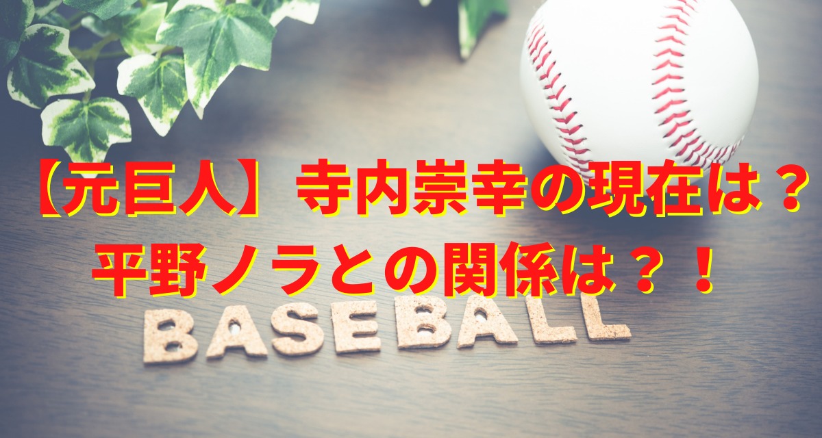 元巨人 寺内崇幸の現在は俳優 平野ノラが元カノって本当 サトノート
